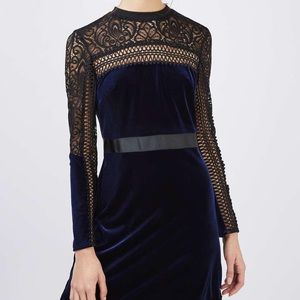 NWT top shop lace velvet dress